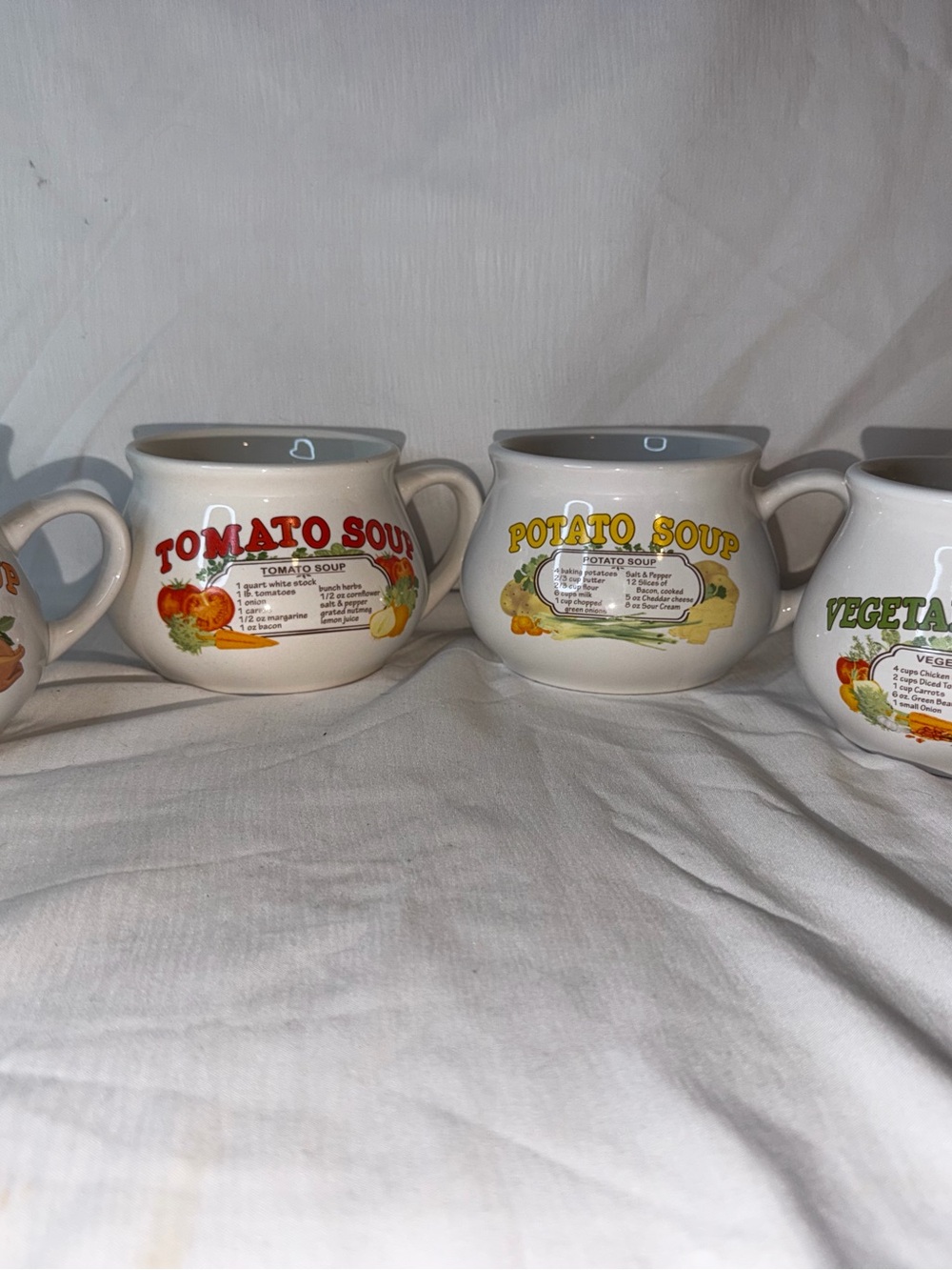 Vintage Dat’l Do-It Inc Recipe Soup Mugs Set of 4 - - Picture 4 of 10